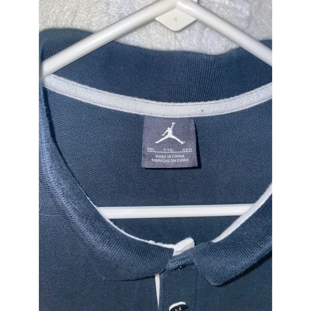 Nike Air Jordan Polo Shirt Mens Black Jumpman XXL 100% Cotton 23 embroidered